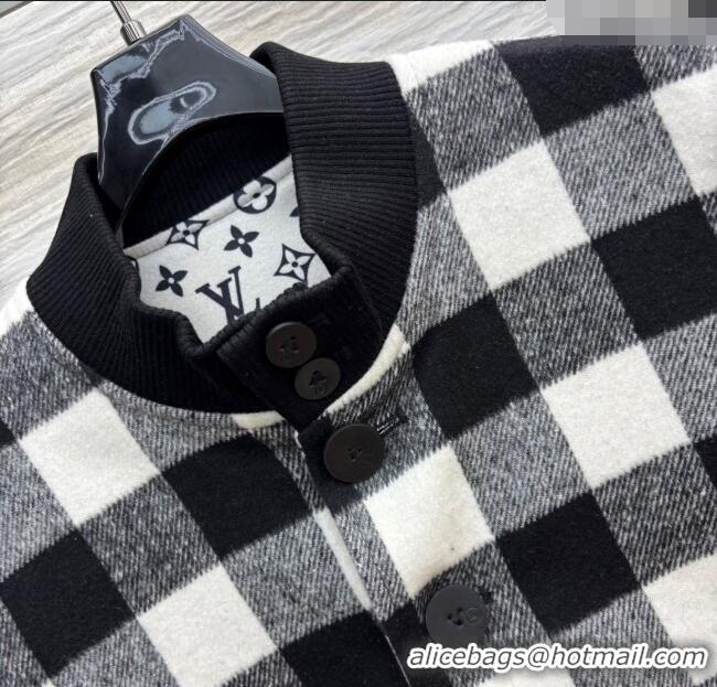 Buy Classic Louis Vuitton Plaid Vest and Mini Skirt Set 0904 Black/White 2025