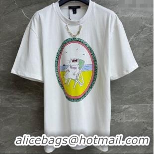 Grade Quality Louis Vuitton LV Grace Codddington Cotton T-Shirt 0919 White 2025