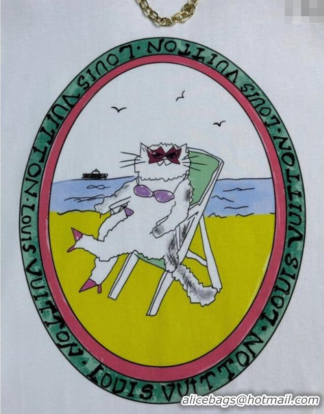 Grade Quality Louis Vuitton LV Grace Codddington Cotton T-Shirt 0919 White 2025