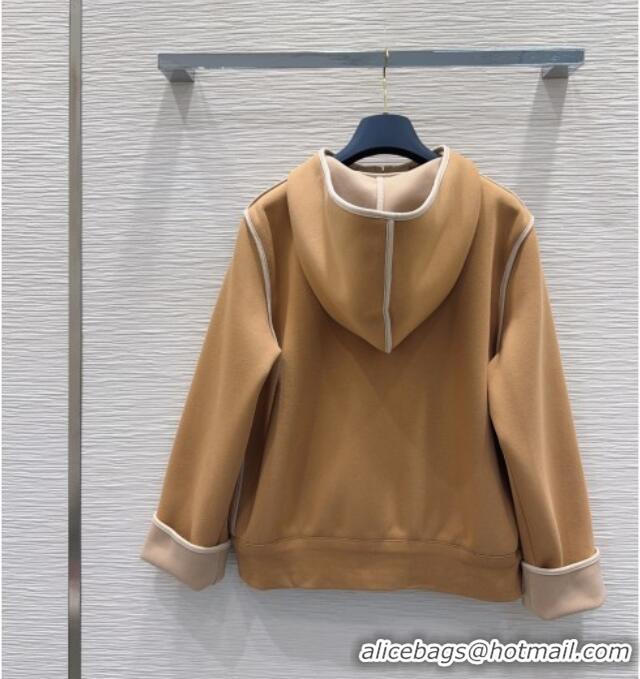 Best Product Louis Vuitton Monogram Accent Hoodie Jacket LV102903 Beige 2025