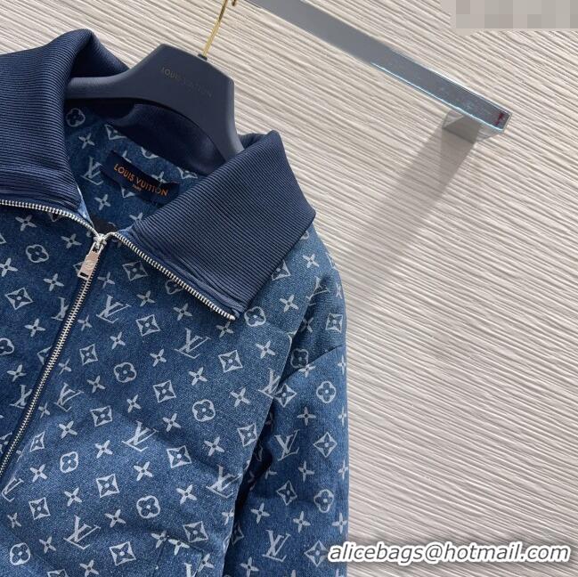 Modern Classic Louis Vuitton Monogram Denim Down Jacket LV102507 Blue 2025