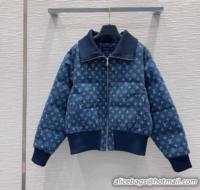 Modern Classic Louis Vuitton Monogram Denim Down Jacket LV102507 Blue 2025
