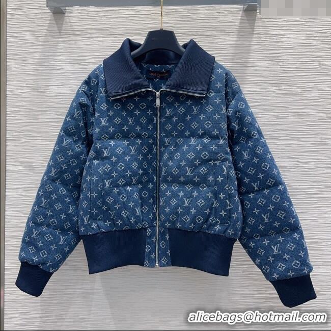 Modern Classic Louis Vuitton Monogram Denim Down Jacket LV102507 Blue 2025