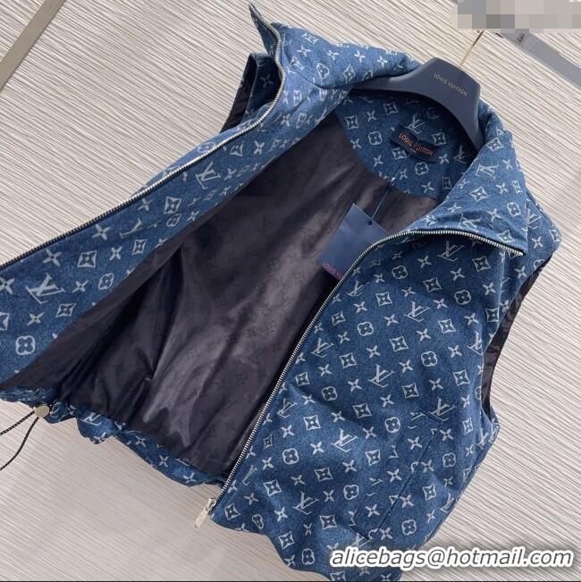 Modern Classic Louis Vuitton Monogram Denim Down Vest LV102508 Blue 2025