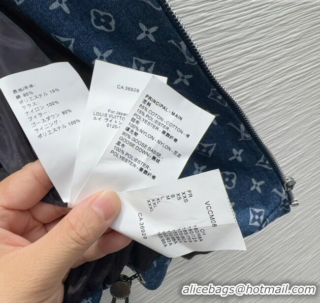 Modern Classic Louis Vuitton Monogram Denim Down Vest LV102508 Blue 2025