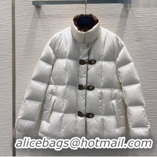 Luxury Cheap Louis Vuitton Monogram Accent Pillow Puffer Down Jacket LV102509 White 2025