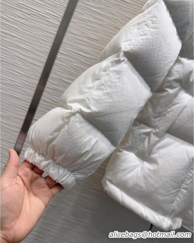 Luxury Cheap Louis Vuitton Monogram Accent Pillow Puffer Down Jacket LV102509 White 2025