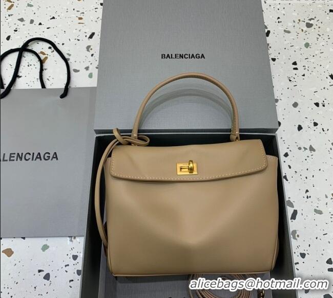 Spot Discount Balenciaga Rodeo Mini Handbag In Smooth Calfskin 78972 Latte Beige/Gold