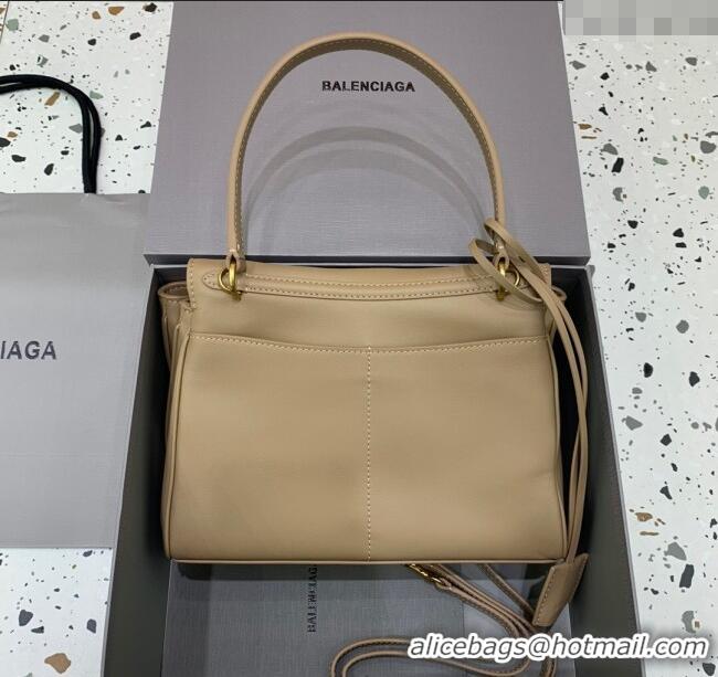 Original Cheap Balenciaga Rodeo Small Handbag In Smooth Calfskin 78972 Latte Beige/Gold