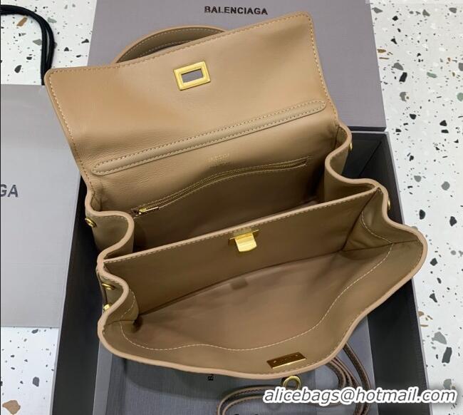 Original Cheap Balenciaga Rodeo Small Handbag In Smooth Calfskin 78972 Latte Beige/Gold
