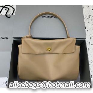 Market Sells Balenciaga Rodeo Medium Handbag In Smooth Calfskin 78972 Latte Beige/Gold