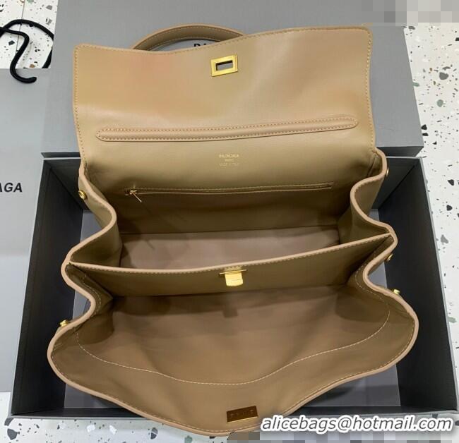 Market Sells Balenciaga Rodeo Medium Handbag In Smooth Calfskin 78972 Latte Beige/Gold
