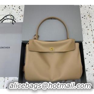 Market Sells Balenciaga Rodeo Large Handbag in smooth calfskin 78972 Latte Beige/Gold