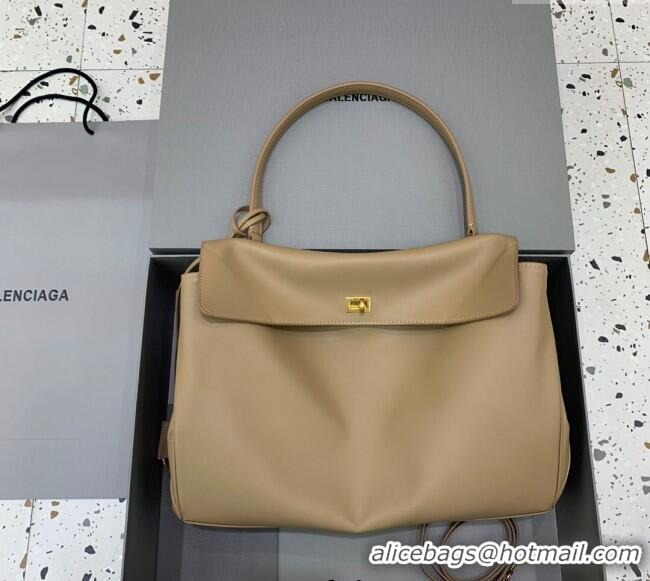 Market Sells Balenciaga Rodeo Large Handbag in smooth calfskin 78972 Latte Beige/Gold