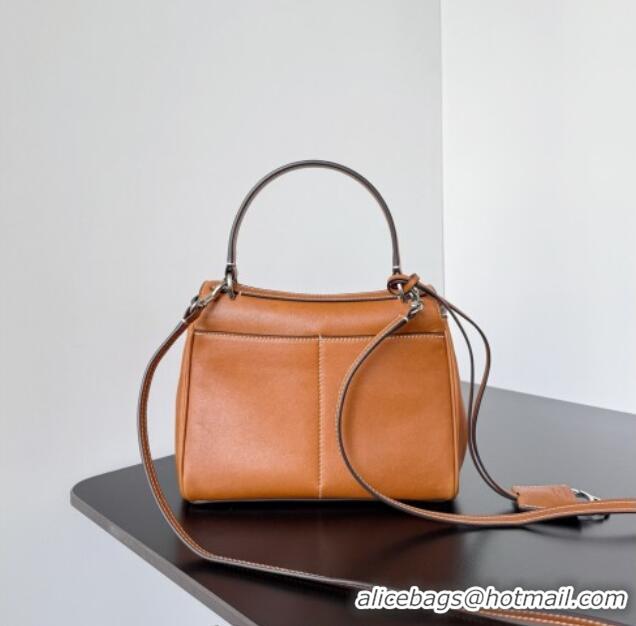 Spot Bulk Balenciaga Rodeo Mini Handbag in smooth calfskin With aged-silver hardware 78972 brown yellow 2025