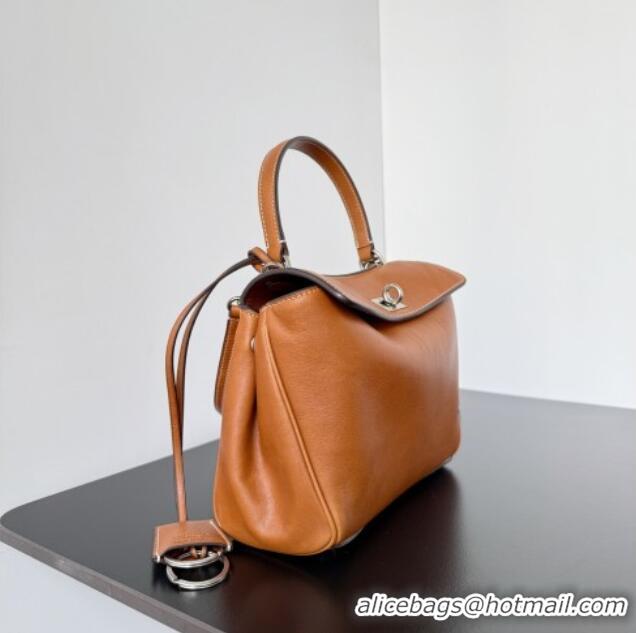 Spot Bulk Balenciaga Rodeo Mini Handbag in smooth calfskin With aged-silver hardware 78972 brown yellow 2025