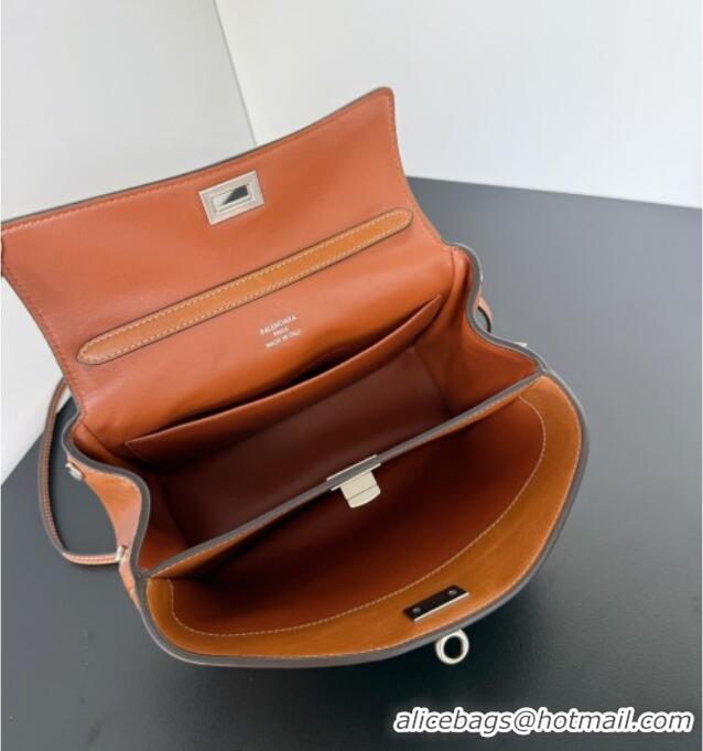 Spot Bulk Balenciaga Rodeo Mini Handbag in smooth calfskin With aged-silver hardware 78972 brown yellow 2025