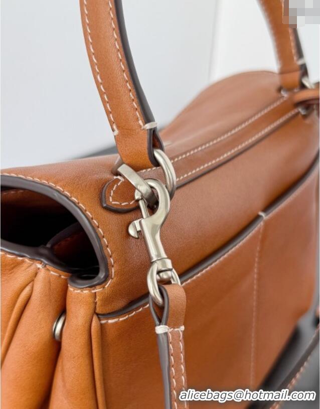 Spot Bulk Balenciaga Rodeo Mini Handbag in smooth calfskin With aged-silver hardware 78972 brown yellow 2025