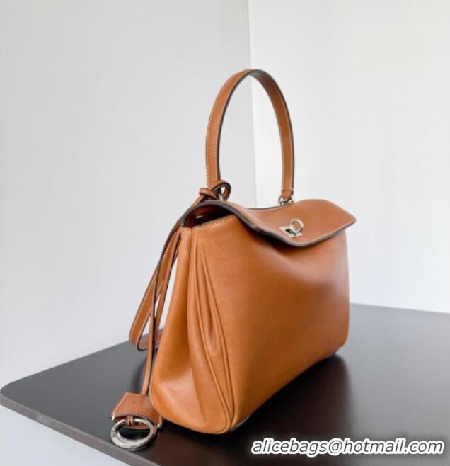 Buy Cheap Balenciaga Rodeo Small Handbag in smooth calfskin With aged-silver hardware 78972 brown yellow 2025