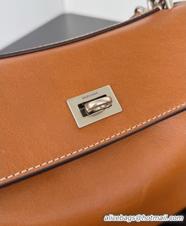 Buy Cheap Balenciaga Rodeo Small Handbag in smooth calfskin With aged-silver hardware 78972 brown yellow 2025