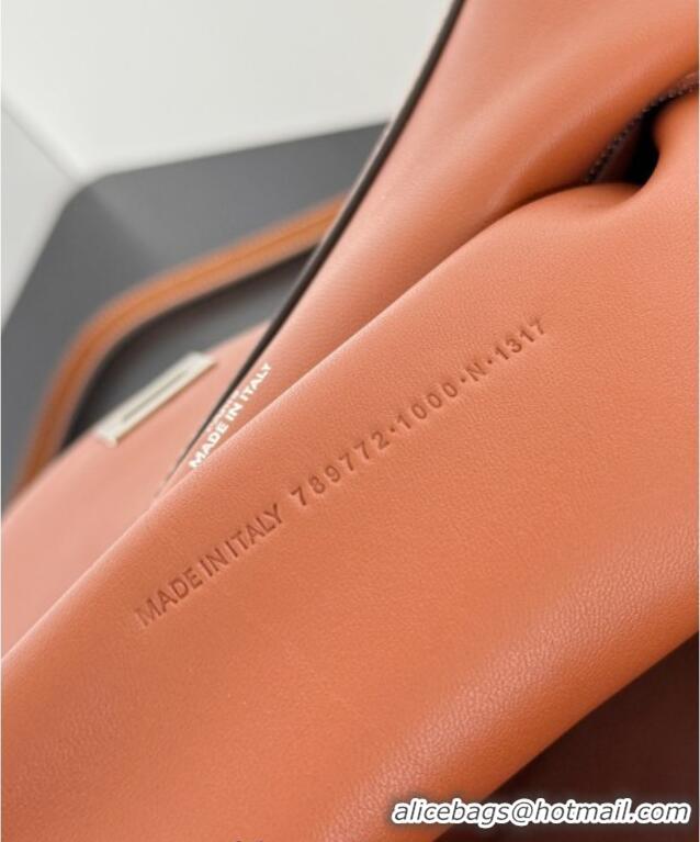 Luxury Classic Balenciaga Rodeo Medium Handbag in smooth calfskin 78972 brown yellow With aged-silver hardware 2025