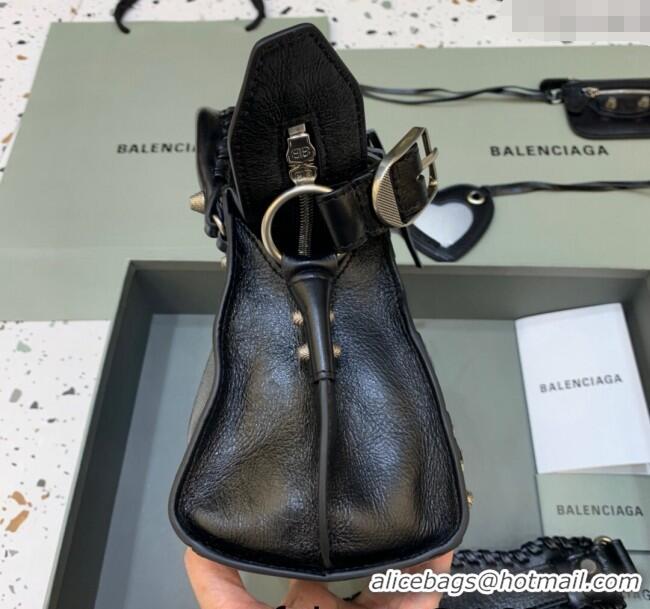 Spot Wholesale Balenciaga Neo Cagole XS Lambskin Top Handle Bag 638515 Black/Aged Silver 2025