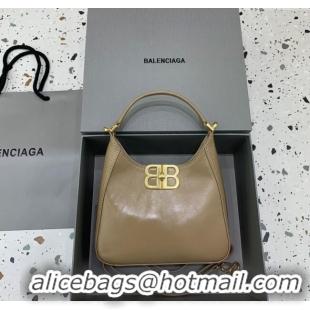 Modern Classic Balenciaga Mini Hobo Bag in Lambskin 801928880 Beige 2025