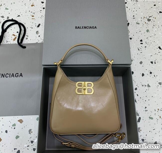 Modern Classic Balenciaga Mini Hobo Bag in Lambskin 801928880 Beige 2025