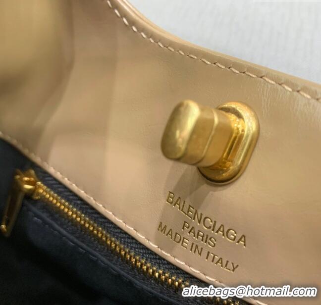 Modern Classic Balenciaga Mini Hobo Bag in Lambskin 801928880 Beige 2025
