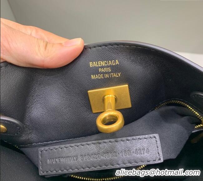 Original Cheap Balenciaga Bel Air Small Hobo Bag in  smooth calfskin 78972 black aged-gold hardware 2025