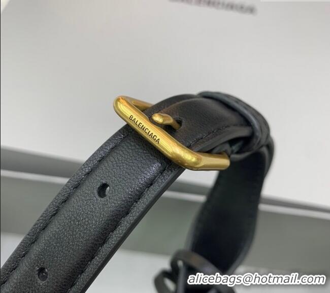 Original Cheap Balenciaga Bel Air Small Hobo Bag in  smooth calfskin 78972 black aged-gold hardware 2025