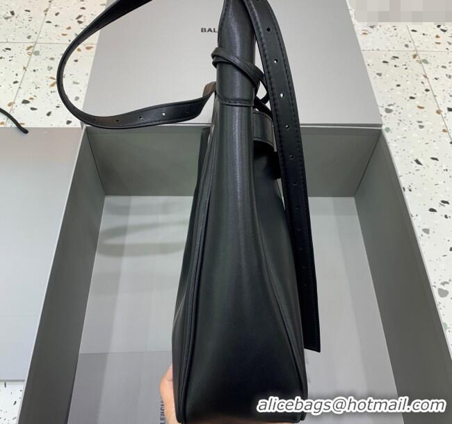 Inexpensive Balenciaga Bel Air Small Hobo Bag in smooth calfskin 78972 black aged-silver hardware 2025