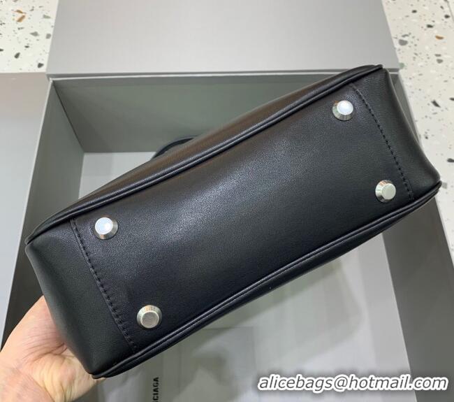 Inexpensive Balenciaga Bel Air Small Hobo Bag in smooth calfskin 78972 black aged-silver hardware 2025