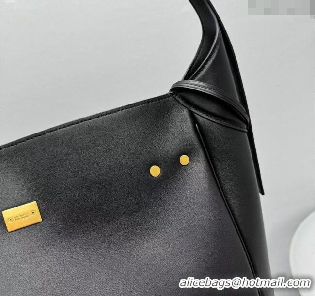 Best Price Balenciaga Bel Air Large Hobo Bag in smooth calfskin 78081 black aged-gold hardware 2025