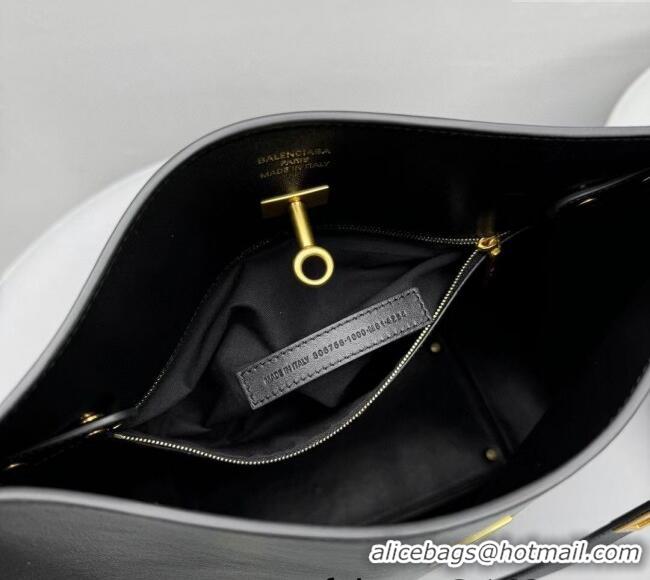 Best Price Balenciaga Bel Air Large Hobo Bag in smooth calfskin 78081 black aged-gold hardware 2025