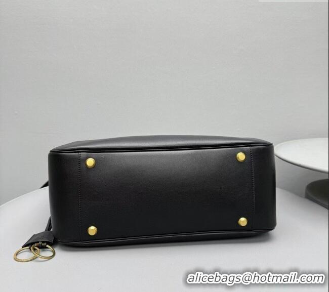 Best Price Balenciaga Bel Air Large Hobo Bag in smooth calfskin 78081 black aged-gold hardware 2025