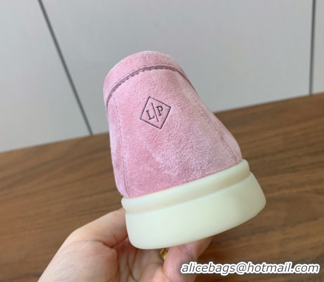 Crafted Loro Piana Summer Charms Walk Loafer in Suede LP110405 1971 Pink 2025