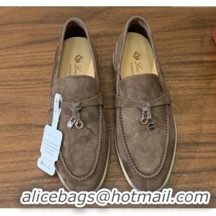 Sumptuous Loro Piana Summer Charms Walk Loafer in Suede LP110408 Grey 2025