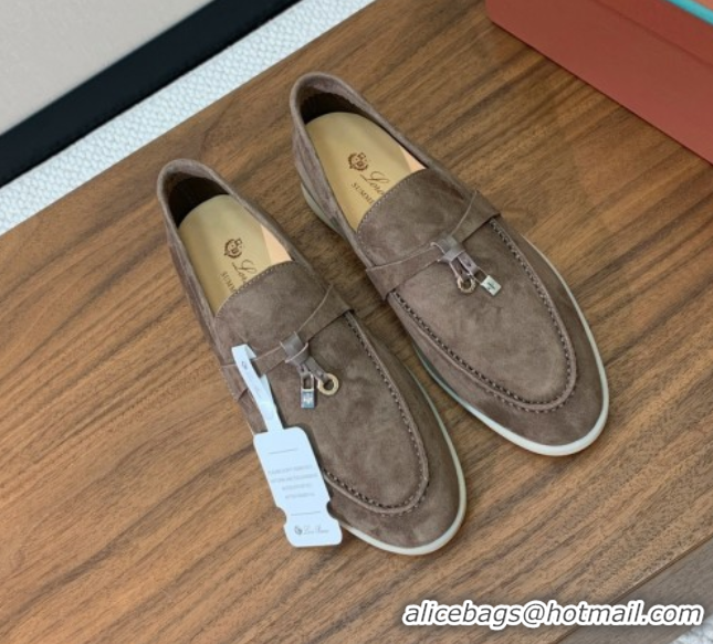 Sumptuous Loro Piana Summer Charms Walk Loafer in Suede LP110408 Grey 2025
