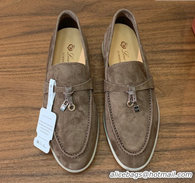 Sumptuous Loro Piana Summer Charms Walk Loafer in Suede LP110408 Grey 2025