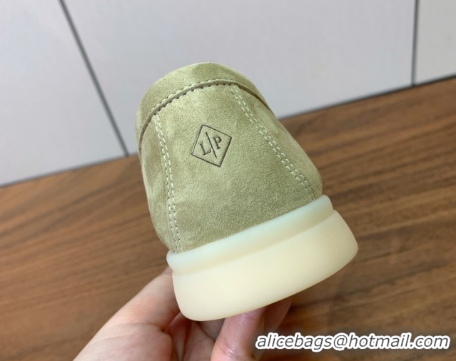 Perfect Loro Piana Summer Charms Walk Loafer in Suede LP110409 Light Green 2025