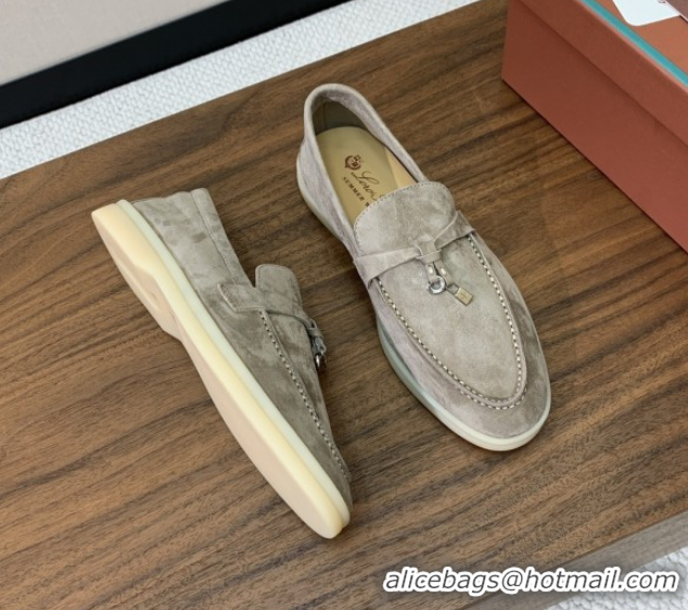 Best Price Loro Piana Summer Charms Walk Loafer in Suede LP110411 Dark Khaki 2025