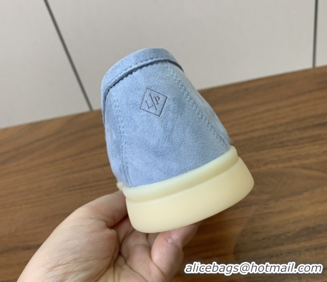 Best Product Loro Piana Summer Charms Walk Loafer in Suede LP110412 Light Blue 2025