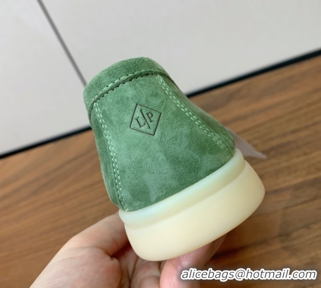 Good Looking Loro Piana Summer Charms Walk Loafer in Suede LP110413 Green 2025