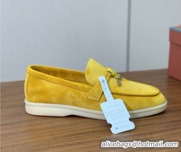 Top Grade Loro Piana Summer Charms Walk Loafer in Suede LP110415 Yellow 2025