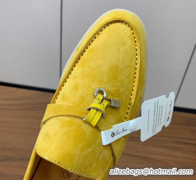 Top Grade Loro Piana Summer Charms Walk Loafer in Suede LP110415 Yellow 2025