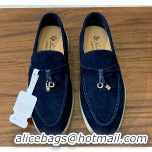 Top Quality Loro Piana Summer Charms Walk Loafer in Suede LP110418 Deep Blue 2025