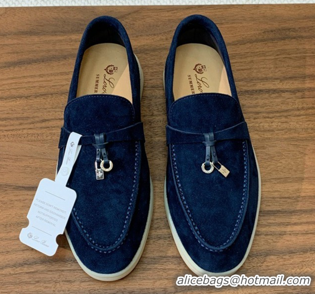 Top Quality Loro Piana Summer Charms Walk Loafer in Suede LP110418 Deep Blue 2025