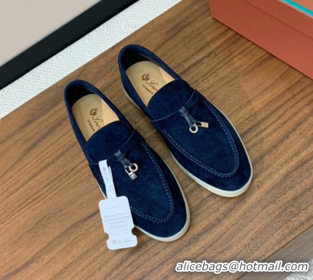 Top Quality Loro Piana Summer Charms Walk Loafer in Suede LP110418 Deep Blue 2025