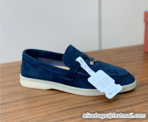 Top Quality Loro Piana Summer Charms Walk Loafer in Suede LP110418 Deep Blue 2025